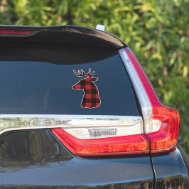 Roter Karierter Reindeer-Decal-Aufkleber Aufkleber