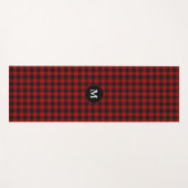 Roter Karierter Rob Roy Tartan Monogram Initial Yogamatte (Vorderseite (Horizontal))