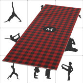 Roter Karierter Rob Roy Tartan Monogram Initial Yogamatte