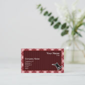 Roter karierter Snowboarding Visitenkarte (Stehend Vorderseite)