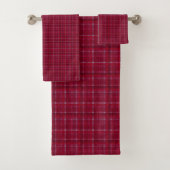 Roter karierter Tartan Badhandtuch Set (Insitu)