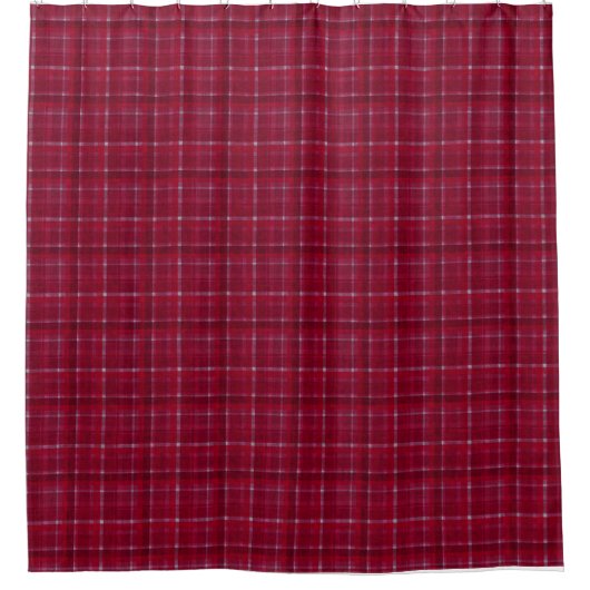 Roter karierter Tartan Duschvorhang (Vorderseite)