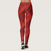 Roter karierter Tartan Leggings (Rückseite)
