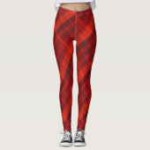 Roter karierter Tartan Leggings (Vorderseite)