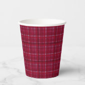 Roter karierter Tartan Pappbecher (Vorderseite)