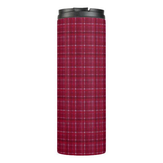 Roter karierter Tartan Thermosbecher (Rückseite)