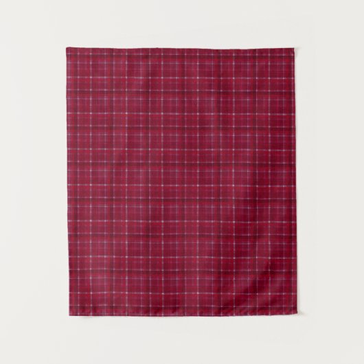 Roter karierter Tartan Wandteppich (Vorderseite)