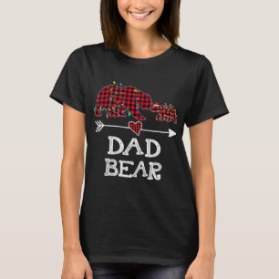 Roter Karierter Vater Bär Buffalo Family Papa Paja T-Shirt