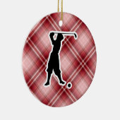 Roter karierter Vintager Golfspieler Keramikornament (Rechts)