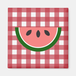 Roter karierter Wassermelone-Magnet Magnet
