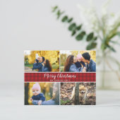 Roter Karo 4 Foto Postkarte (Stehend Vorderseite)