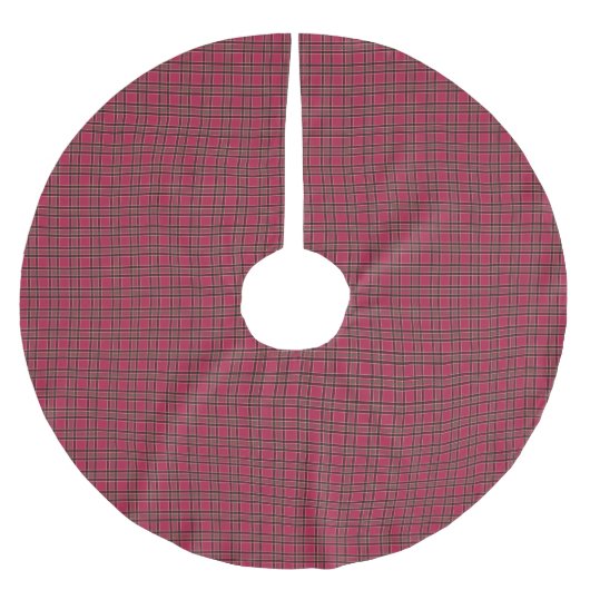 Roter Karo-Baumschurz Polyester Weihnachtsbaumdecke (Vorderseite)