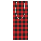 Roter Karo Buffalo Lumberjack Kariert Geschenktüte Für Weinflaschen (Rückseite)