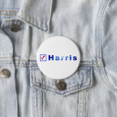 Roter Karo in Blue Box, Abstimmung über Harris-Tas Button (Beispiel)
