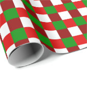 Roter Karo mit Kacheln Geschenkpapier (Rolleneckpunkt)
