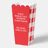 Roter Karo Snowman PERSONALIZE Keksgras Geschenkschachtel (Rückseite)