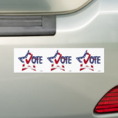 Roter Karo STIMMEN mit US-Flaggenstern Autoaufkleber (Auf Auto)