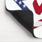 Roter Karo STIMMEN mit US-Flaggenstern Mousepad (Ecke)