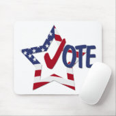 Roter Karo STIMMEN mit US-Flaggenstern Mousepad (Mit Mouse)