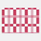Roter Karo Tartan Streifen Geschenkpapier Set (Vorderseite 3)