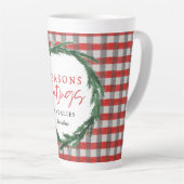 Roter Karo und Aquarellbrand Weihnachten Milchtasse (Rechte Ecke)