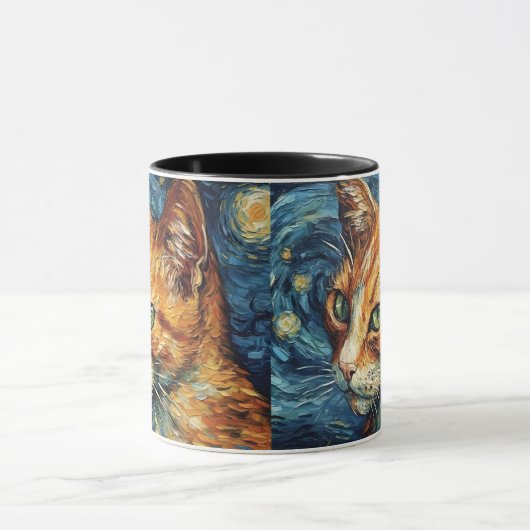Roter Katze im Van-Gogh-Stil Tasse (Zentrum)