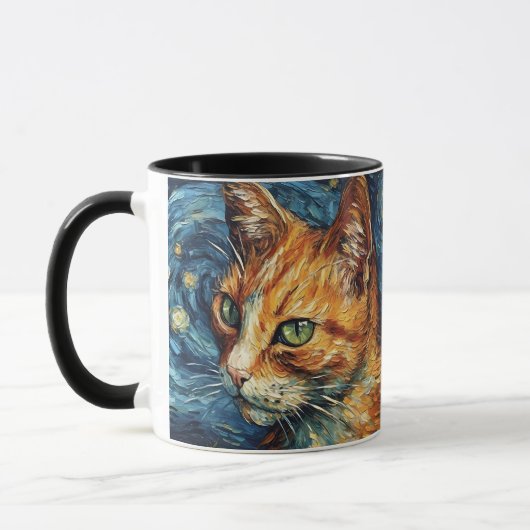 Roter Katze im Van-Gogh-Stil Tasse (Links)