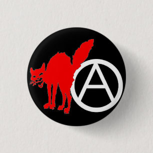 roter Katzenanarchist Button