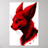 Roter Katzenkopf | Art der AI Poster (Vorne)