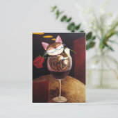 Roter Katzenwein Postkarte (Stehend Vorderseite)