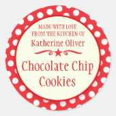 Roter Kekskochtausch Backgeschenkaufkleber Runder Aufkleber (Vorderseite)