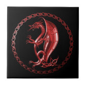 Roter keltischer Drache Fliese (Vorderseite)