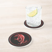 Roter keltischer Drache Sandstein Untersetzer (Seite)