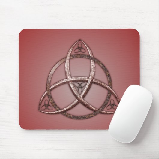Roter keltischer Dreiheits-Knoten Mousepad (Mit Mouse)