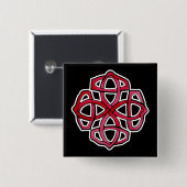 Roter keltischer Knüpfarbeit-Kreis Button (Vorne & Hinten)