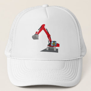 roter Kettenbagger Truckerkappe