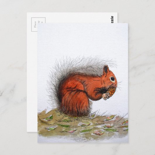 Roter Kiefer Postkarte (Vorne/Hinten)