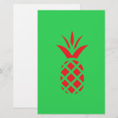 Roter Kiefernapfel in Grün Briefpapier (Vorne/Hinten)