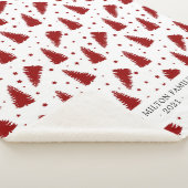 Roter Kiefernwald - moderne Monogramm Sherpadecke (3/4)