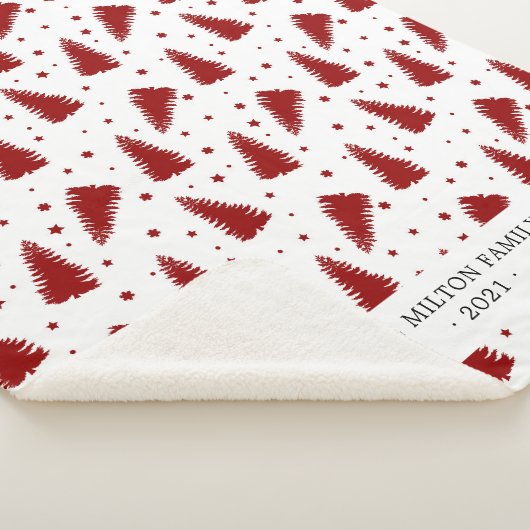 Roter Kiefernwald - moderne Monogramm Sherpadecke (3/4)