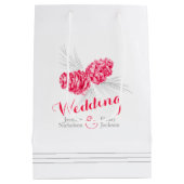 Roter Kiefernzapfen zeichnend Gastgeschenk Hochzei Mittlere Geschenktüte (Rückseite)