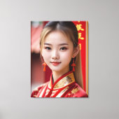 Roter Kimono Leinwanddruck (Vorderseite)