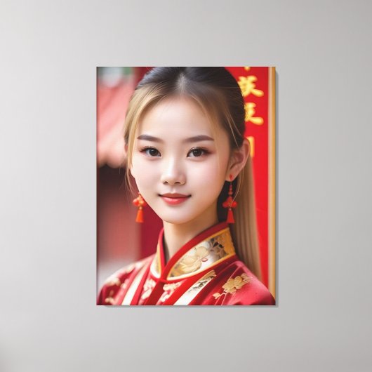 Roter Kimono Leinwanddruck (Vorderseite)