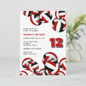 Roter Kindergeburtstag Einladung (Stehend Vorderseite)