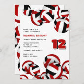 Roter Kindergeburtstag Einladung (Vorne/Hinten)