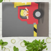 Roter Kipper-Bau-Erbauer-Junge Küchentuch (Gefaltet)