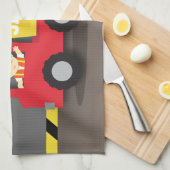 Roter Kipper-Bau-Erbauer-Junge Küchentuch (Viertel Falte)