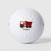 Roter Kipper-LKW-Design Golfball (Vorderseite)