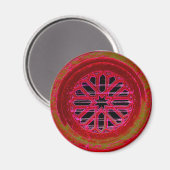roter Kirchenfenstermagnet Magnet (Vorderseite/Rückseite)