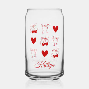 Roter Kirsch-Bow Coquette-Junggesellinnenabschied  Dosenglas